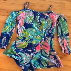 Girls Lilly Pulitzer cold shoulder romper
